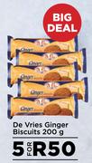 De Vries Ginger Biscuits-For Any 5 x 200g