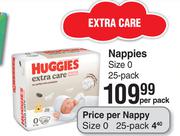Huggies Extra Care Nappies Size 0 25 Pack-Per Pack