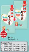 Pampers Premium Care Pants Value Packs 2 x Sizes 3-6-Each