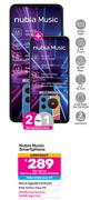 2 x Nubia Music Smartphone-On Red Flexi 160 + Promo 1GB Data