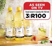 Food Lover's Canola Oil-For 3 x 750ml