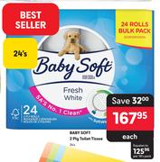 Baby Soft 2 Ply Toilet Tissue-24's Each