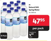 M Natural Still Spring Water-12 x 500ml 