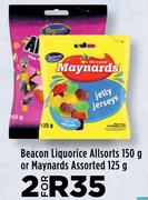 Beacon Liquorice Allsorts 150g Or Maynards 125g Assorted-For 2