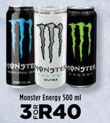 Monster Energy-For 3 x 500ml