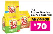 Joy Instant Noodles 5 x 70g Assorted-For Any 4