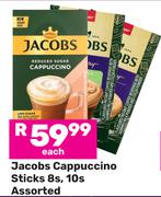 Jacobs Cappuccino Sticks Assorted-8's/10's Each