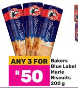 Bakers Blue Label Marie Biscuits-For Any 3 x 200g