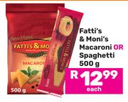 Fatti's & Moni's Macaroni Or Spaghetti-500g Each