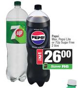 Pepsi Max, Pepsi Lite Or 7UP Sugar Free-For 2 x 2Ltr