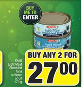 Spar Light Meat Shredded Tuna In Water Or Oil-2 x 170g