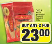 Fatti's & Moni's Macaroni Or Spaghetti (Selected)-2 x 500g
