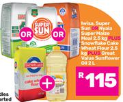 Iwisa, Super Sun Or Nyala Super Maize Meal 2.5kg Plus More
