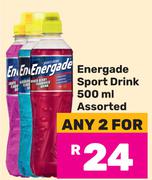 Energade Sport Drink Assorted-For Any 2 x 500ml