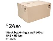 Stock Box 6 Single Wall L60 x D45 x H31cm 81435238