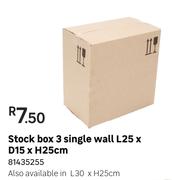 Stock Box 3 Single Wall L25 x D15 x H25cm 81435255