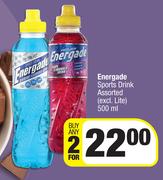 Energade Sports Drink Assorted-For 2 x 500ml
