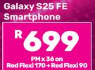 Samsung Galaxy S25 FE Smartphone-On Red Flexi + Red Flexi 90