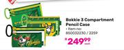 Bokkie 3 Compartment Pencil Case 850032230/2259-Each