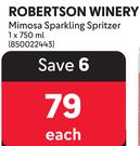 0Robertson Winery Mimosa Sparkling Spritzer-750ml Each