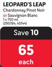 Leopard's Leap Chardonnay Pinot Noir Or Sauvignon Blanc-750ml Each