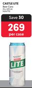 Castle Lite Beer Cans-24 x 410ml Per Case