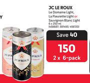 Jc Le Roux Le Domaine Light,La Fleurette Light Or Sauvignon Blanc Light-2 x 6 x 250ml