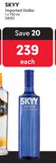 Skyy Imported Vodka-750ml Each