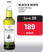 Black & White Scotch Whisky-750ml Each