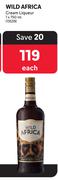 Wild Africa Cream Liqueur-750ml Each