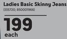Legend Ladies Basic Skinny Jeans-Each