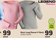 Legend Basic Long Sleeve V-Neck-Each