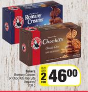 Bakers Romany Creams Or Choc Kits Biscuits Assorted-For Any 2 x 200g
