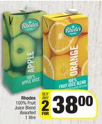Rhodes 100% Fruit Juice Blend Assorted-For 2 x 1L