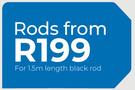 32mm Steel Rods For 1.5m Length Black Rod