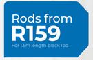 25mm Steel Rods For 1.5m Length Black Rod