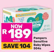 Pampers Sensitive Baby Wipes-504's
