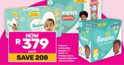 Pampers Active Baby Nappies Or Pants or Premium Care Nappies Mega Box-Each