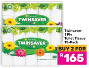 Twinsaver 1Ply Toilet Tissue 18's Pack-For 2