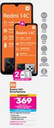 2 x Redmi 14C Smartphone-On 1.4GB Red Core Top Up + Promo 1GB Data