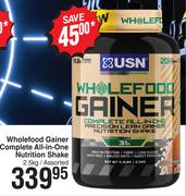 USN Wholefood Gainer Complete All-In-One Nutrition Shake-2.5Kg