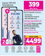 2 x Tecno Camon 17P LTE Smartphone-On 1GB Red Top Up Core More Data + On Promo 70