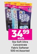 Sta-Soft Ultra Concentrate Fabric Softener Assorted-500ml Each