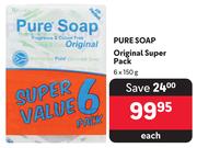 Pure Soap Original Super Pack-6 x 150g