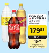 Coca Cola Or Schweppes Soft Drink (All Variants)-12 x 1L