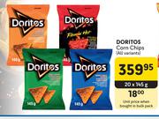 Doritos Corn Chips (All Variants)-20 x 145g