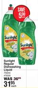 Sunlight Regular Dishwashing Liquid-750ml Each