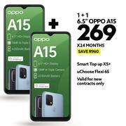 2 x Oppo 6.5" A15-On Smart Top Up XS+ & uChoose Flexi 65