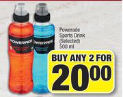 Powerade Sports Drink (Selected)-For Any 2 x 500ml