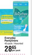 Stayfree Everyday Pantyliners 40 Pack Assorted-Per Pack